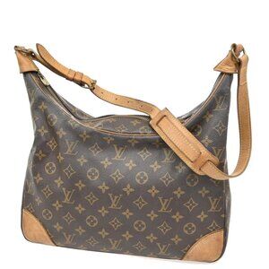 LOUIS VUITTON Boulogne 35 Shoulder Bag Monogram Leather Brown
